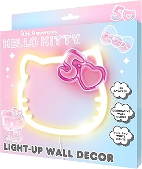 Amazon.com: Hello Kitty 50th Anniversary Light-Up Wall Decor – USB